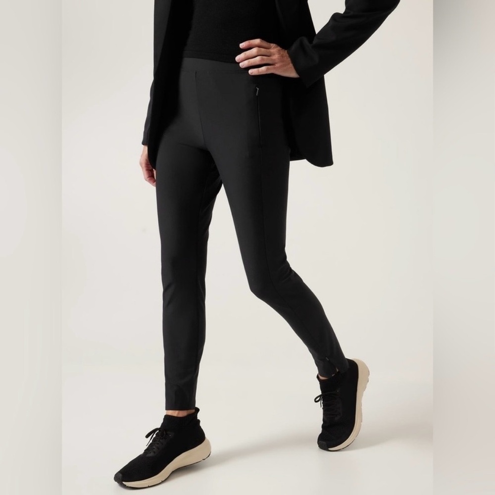 Athleta Black Stellar Tights Leggings, 10 Tall